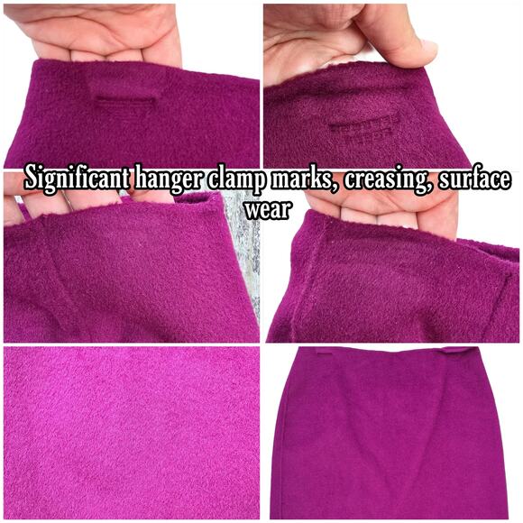 2 Wool Blend Skirts Talbots Size 8 Light Blue Wine Purple Soft Fabric Solid - Picture 8 of 12